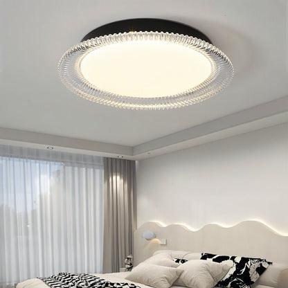 nuvlight Serra Modernist Textured Acrylic Flush Mount