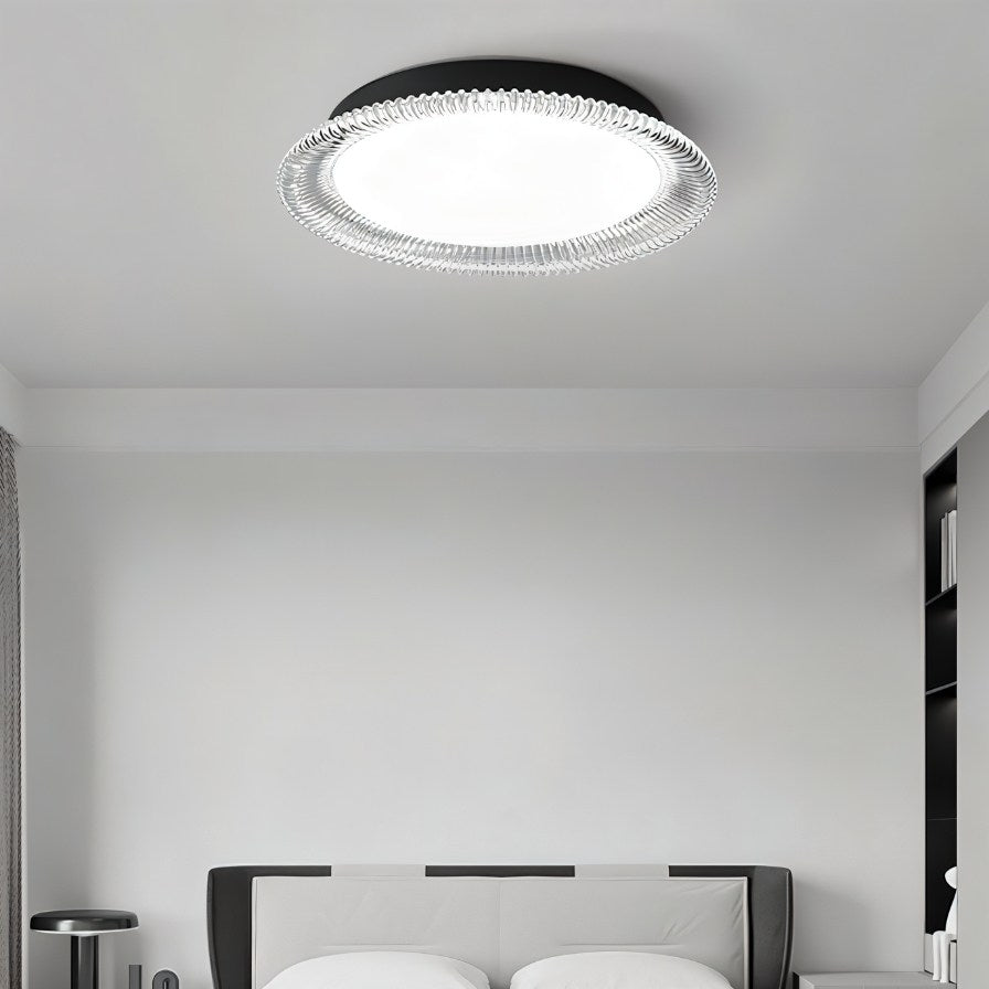 nuvlight Serra Modernist Textured Acrylic Flush Mount