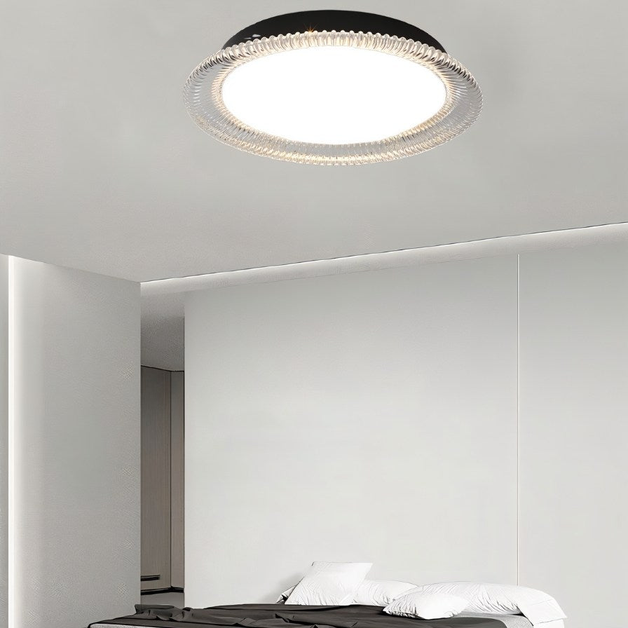 nuvlight Serra Modernist Textured Acrylic Flush Mount