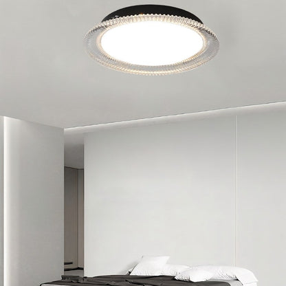 nuvlight Serra Modernist Textured Acrylic Flush Mount
