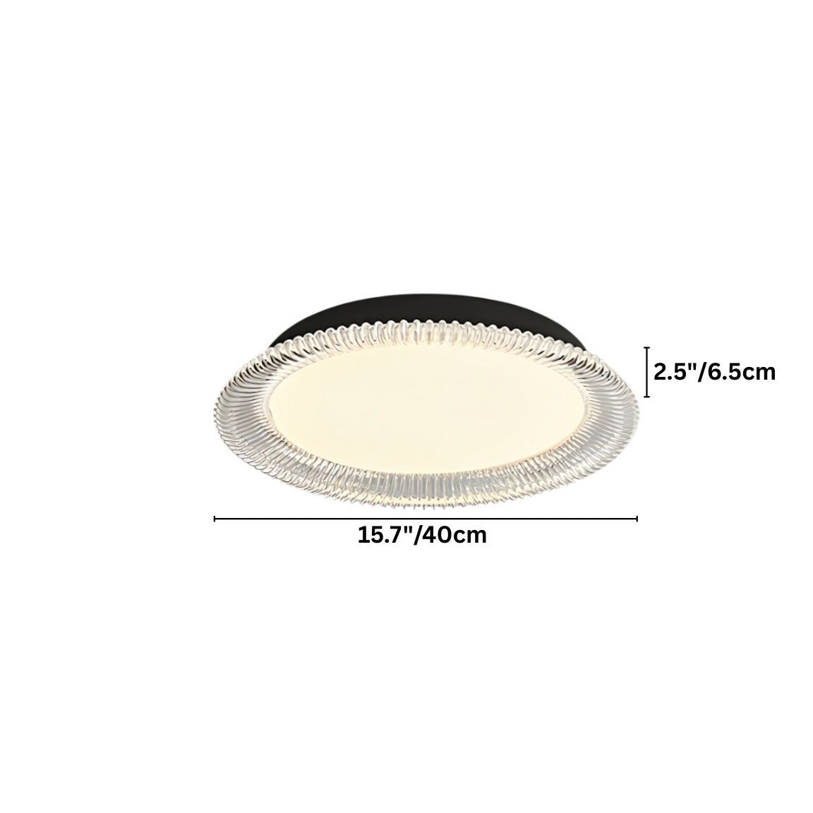 nuvlight Serra Modernist Textured Acrylic Flush Mount