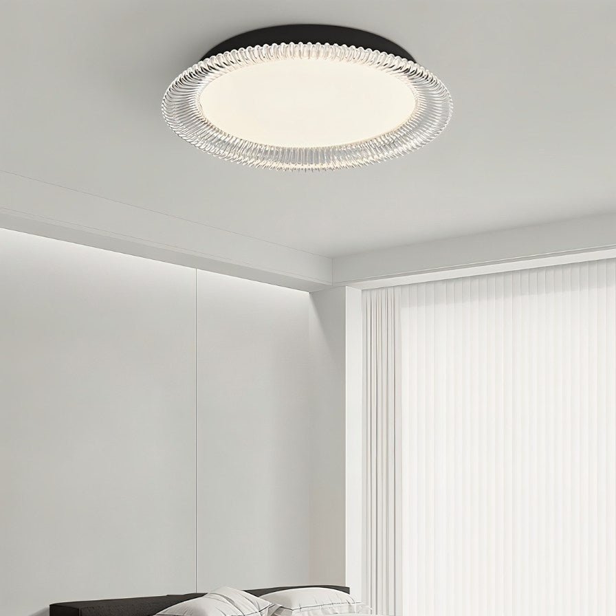 nuvlight Serra Modernist Textured Acrylic Flush Mount