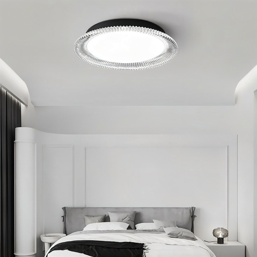 nuvlight Serra Modernist Textured Acrylic Flush Mount