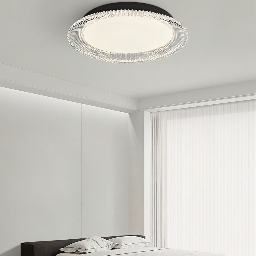 nuvlight Serra Modernist Textured Acrylic Flush Mount