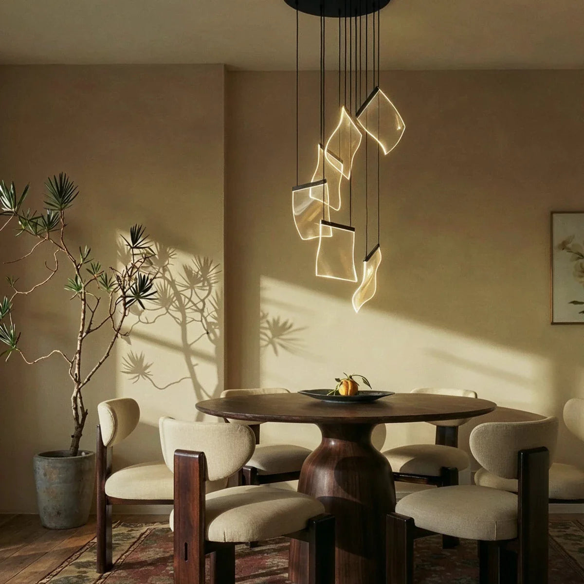 nuvlight Sheets Modernist Layered Translucent Sail Chandelier