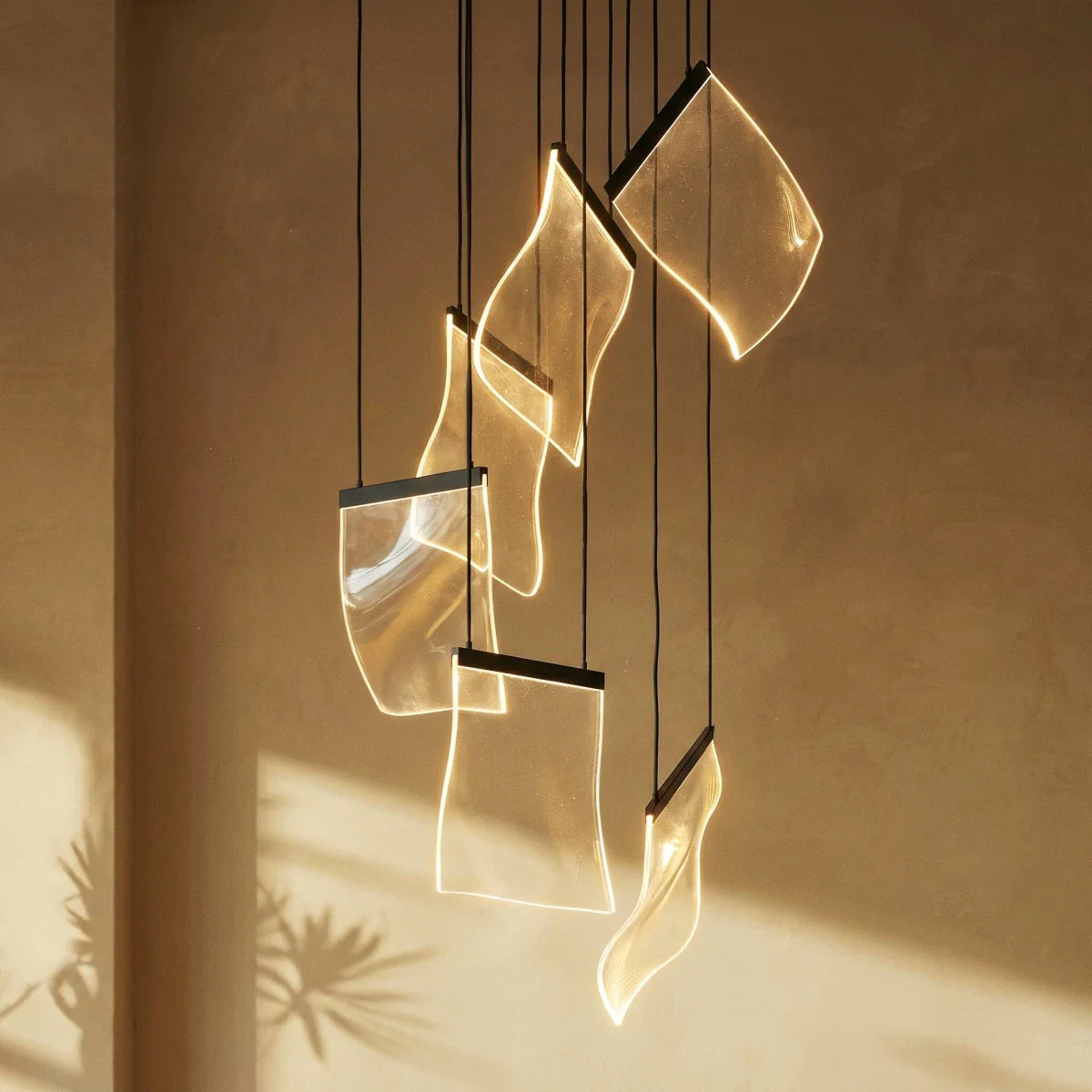 nuvlight Sheets Modernist Layered Translucent Sail Chandelier