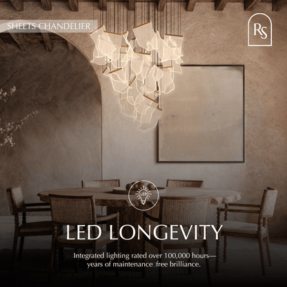 nuvlight Sheets Modernist Layered Translucent Sail Chandelier