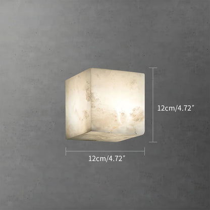 Square Alabaster Wall Sconce for Living Room