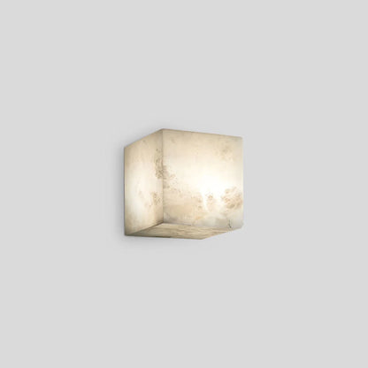 Square Alabaster Wall Sconce for Living Room