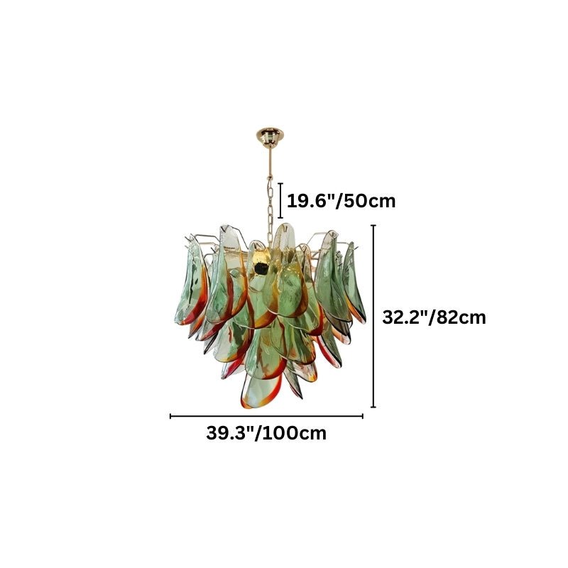nuvlight Soynix Luxury Murano Glass Leaf Chandelier