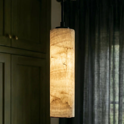 nuvlight Sten Modernist Cylindrical Alabaster Pendant Light