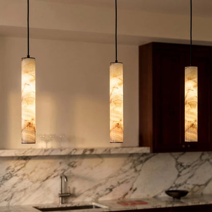 nuvlight Sten Modernist Cylindrical Alabaster Pendant Light