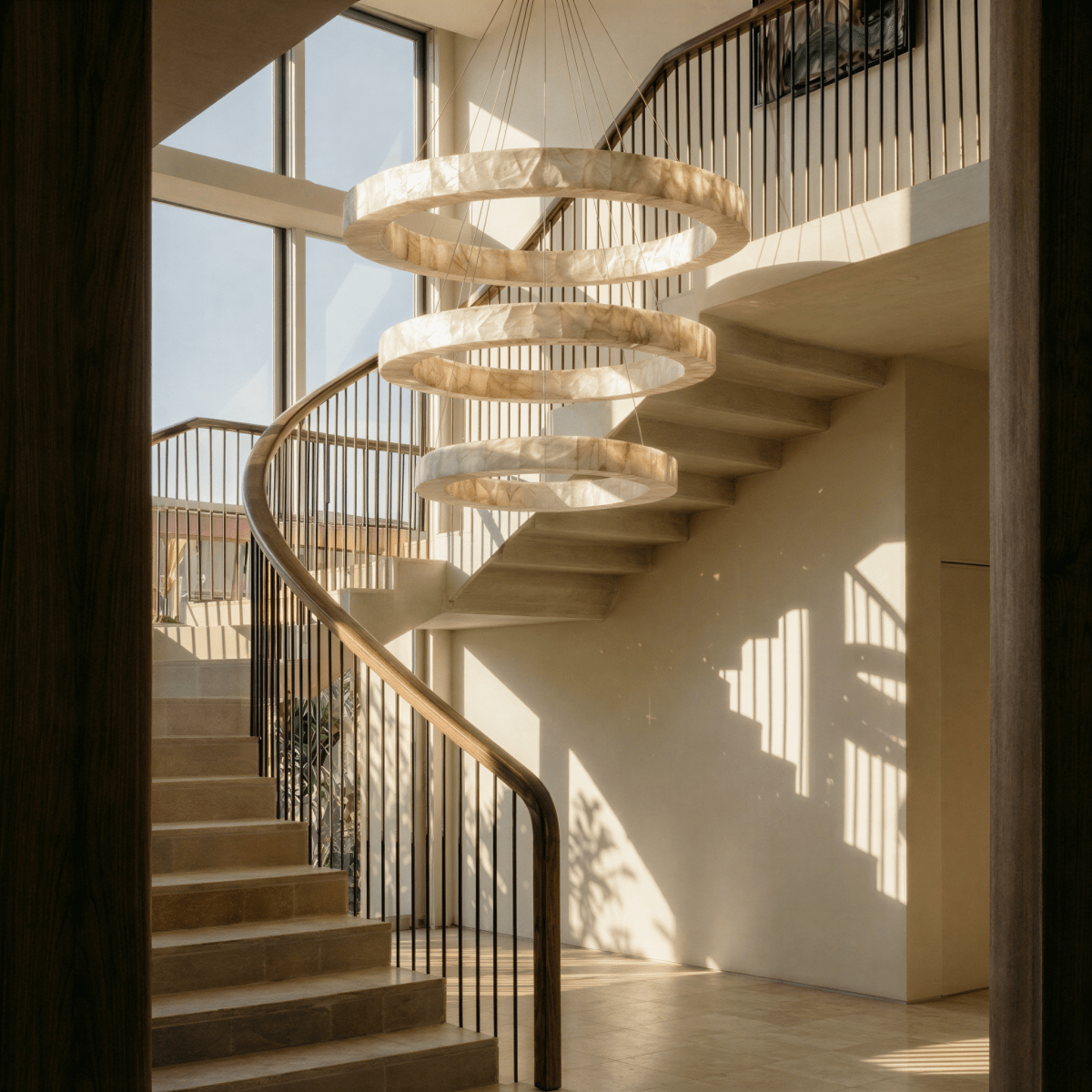 Teva Round Alabaster Chandelier