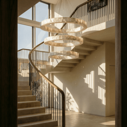 Teva Round Alabaster Chandelier