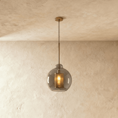 nuvlight Theia Modernist Perforated Metal & Glass Pendant