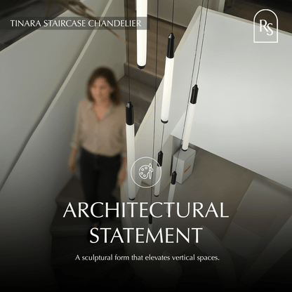 nuvlight Tinara Modernist Staggered Cascade Staircase Chandelier