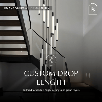 nuvlight Tinara Modernist Staggered Cascade Staircase Chandelier