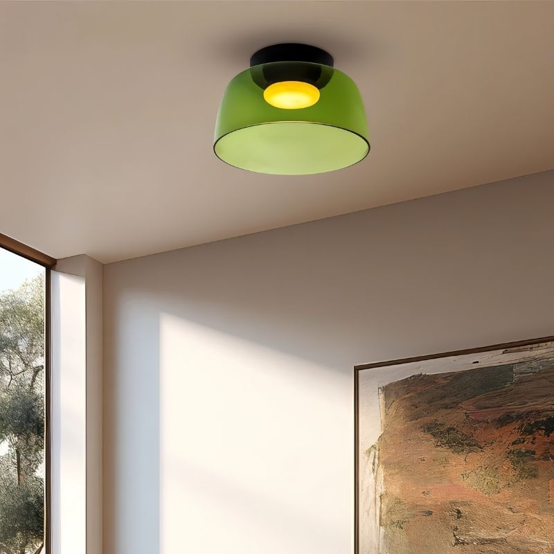 nuvlight Trisva Architectural Layered Smoked Glass Flush Mount