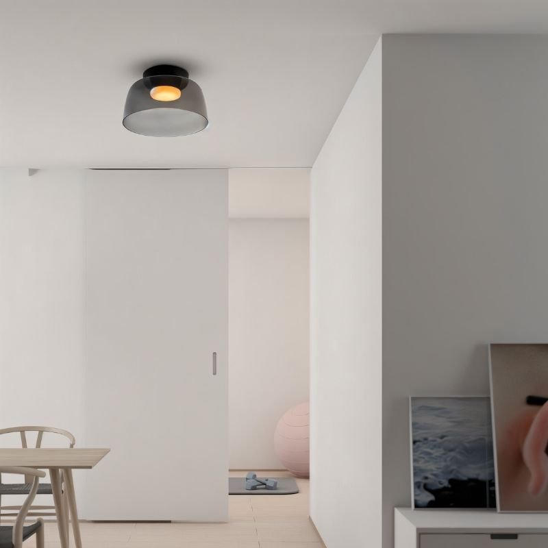 nuvlight Trisva Architectural Layered Smoked Glass Flush Mount