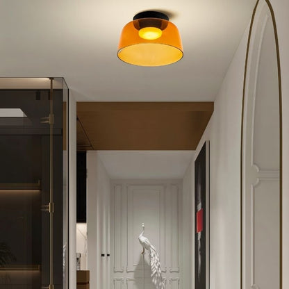 nuvlight Trisva Architectural Layered Smoked Glass Flush Mount