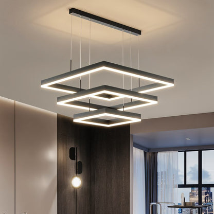 Vanna Chandelier A - Black: L15.7"(40cm) + L23.6"(60cm) + L31.5"(80cm) / 150W