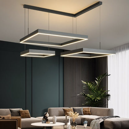 Vanna Chandelier B - Black: L15.7"(40cm) + L23.6"(60cm) + L31.5"(80cm) / 102W