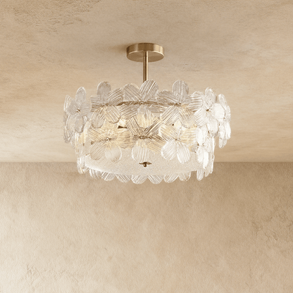 nuvlight Veino Modernist Sculptural Glass Petal Ceiling Light