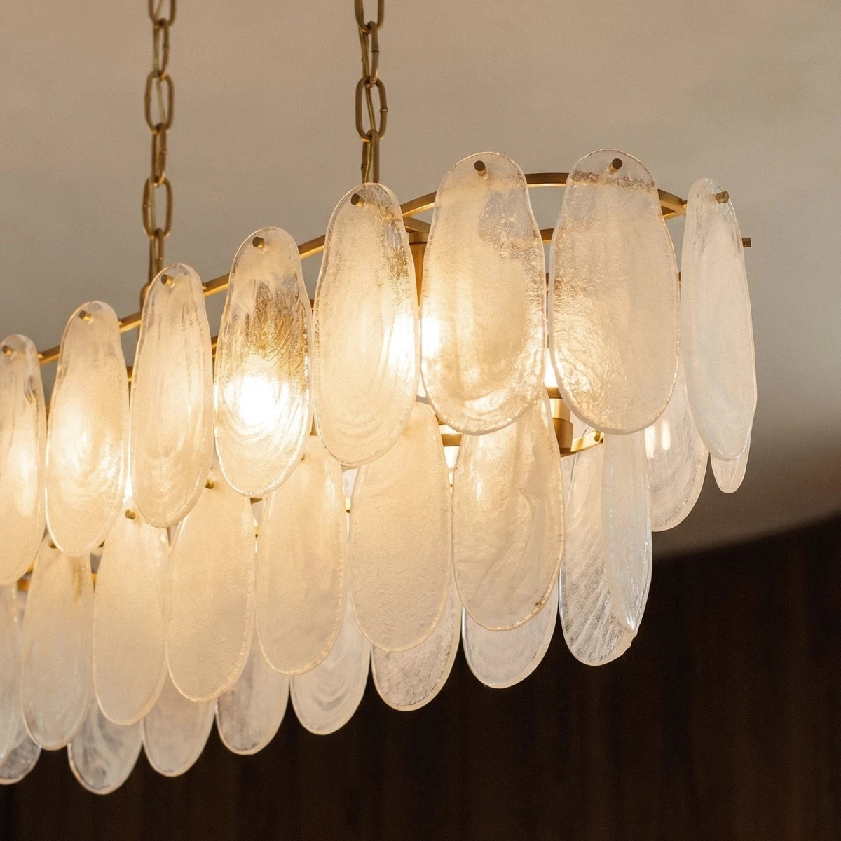 nuvlight Yagla Modernist Cascading Teardrop Glass Chandelier