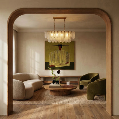 nuvlight Yagla Modernist Cascading Teardrop Glass Chandelier