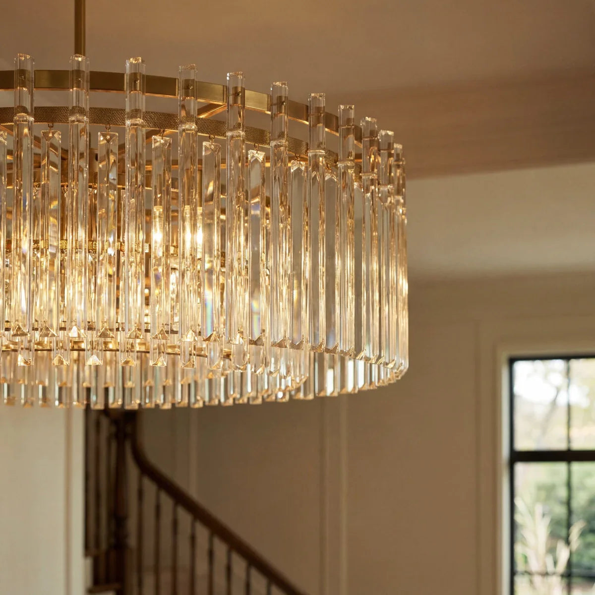 nuvlight Yukar Modernist Tiered Faceted Crystal Chandelier