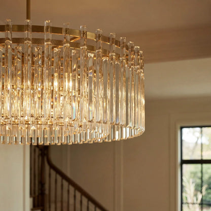 nuvlight Yukar Modernist Tiered Faceted Crystal Chandelier