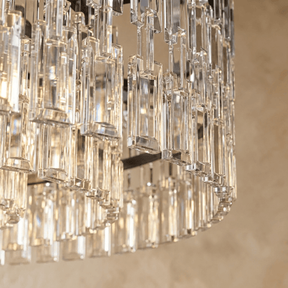 nuvlight Yukar Modernist Tiered Faceted Crystal Chandelier