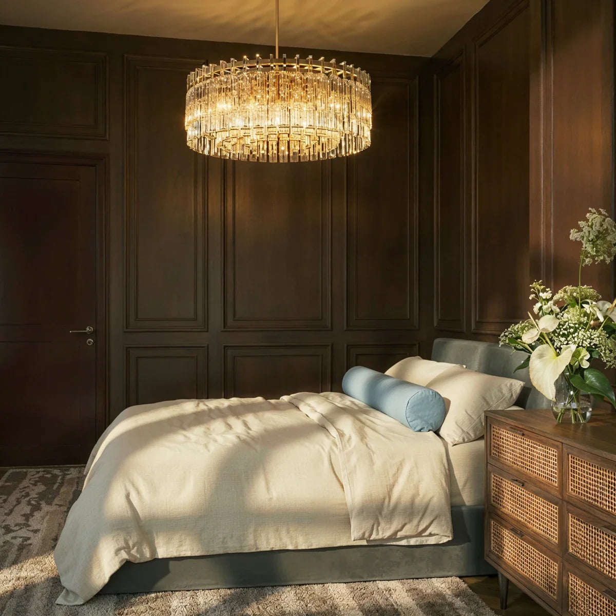 nuvlight Yukar Modernist Tiered Faceted Crystal Chandelier
