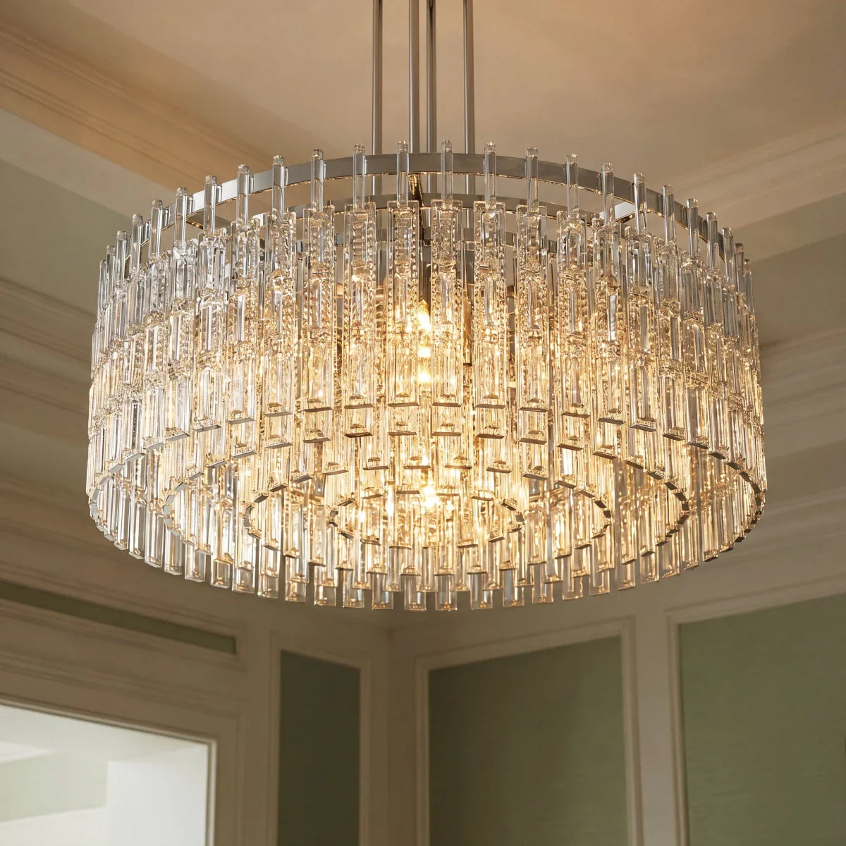 nuvlight Yukar Modernist Tiered Faceted Crystal Chandelier