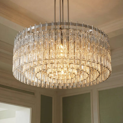 nuvlight Yukar Modernist Tiered Faceted Crystal Chandelier