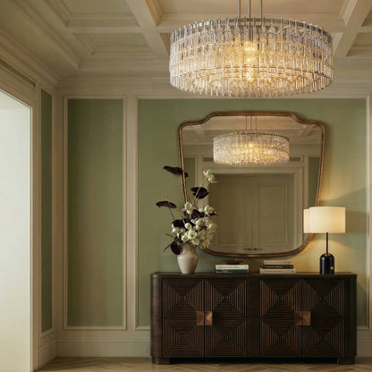 nuvlight Yukar Modernist Tiered Faceted Crystal Chandelier
