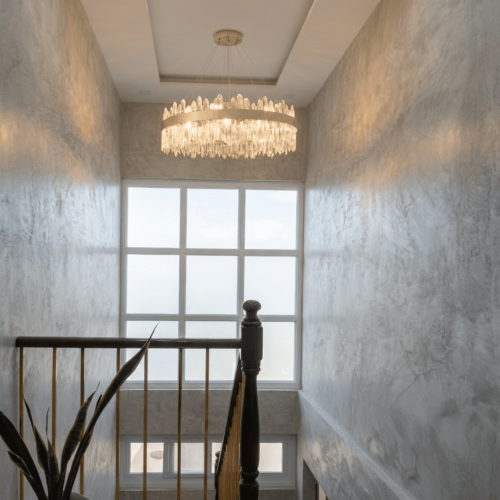 nuvlight Zaffo Modernist Tiered Prism Crystal Chandelier