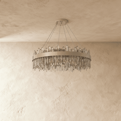 nuvlight Zaffo Modernist Tiered Prism Crystal Chandelier