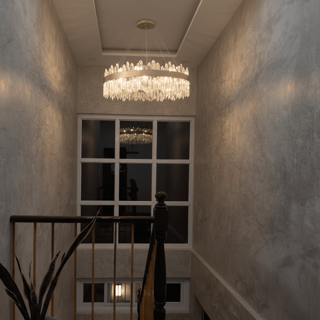 nuvlight Zaffo Modernist Tiered Prism Crystal Chandelier