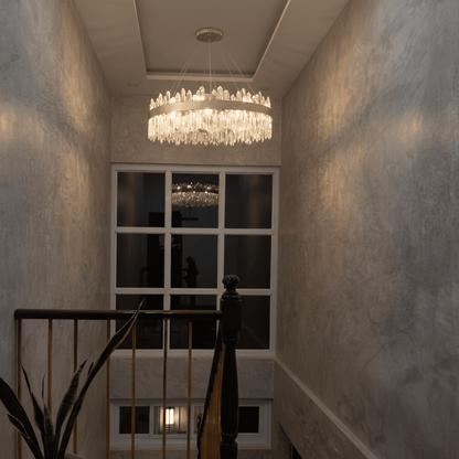 nuvlight Zaffo Modernist Tiered Prism Crystal Chandelier