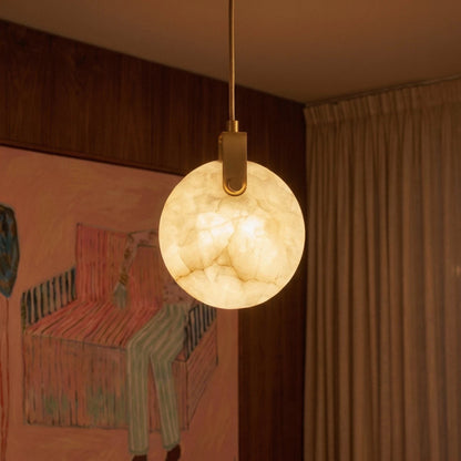 nuvlight Zenqua Modernist Spherical Alabaster Pendant Light