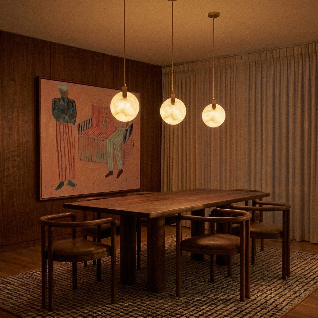 nuvlight Zenqua Modernist Spherical Alabaster Pendant Light