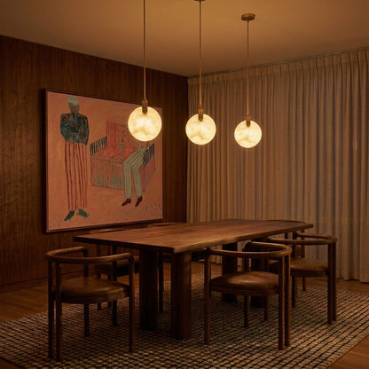 nuvlight Zenqua Modernist Spherical Alabaster Pendant Light