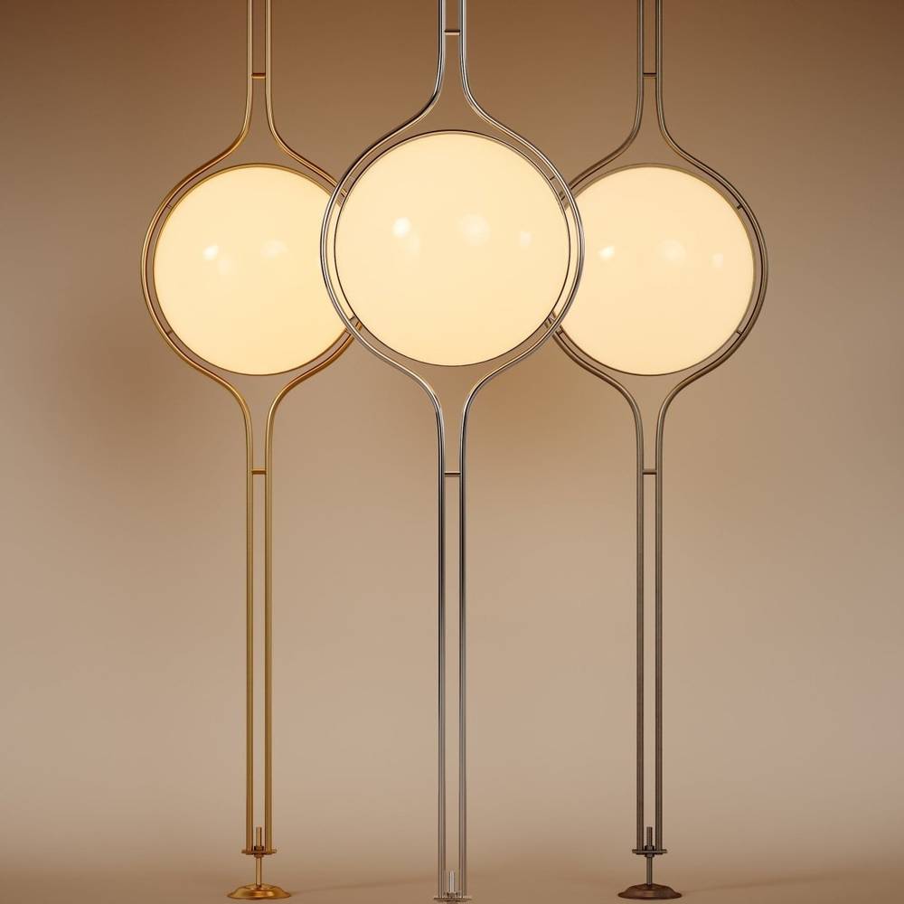 nuvlight Zuru Modernist Floor-to-Ceiling Stacked-Orb Statement Lamp